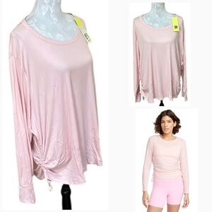 Athletic side cinched long sleeve soft ribbed stretch material All in Mo…